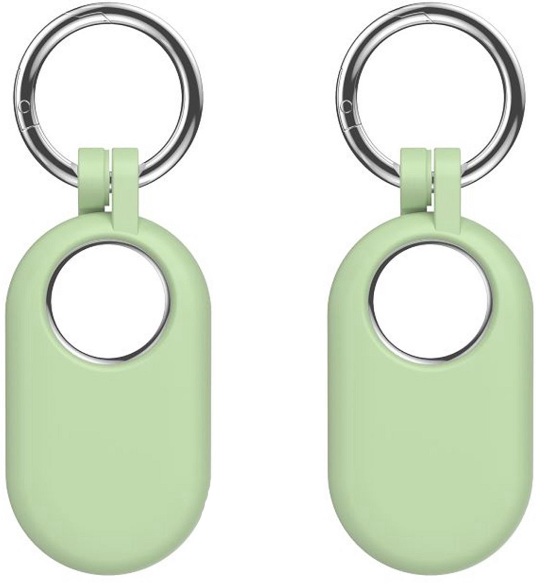 Sleutelhanger geschikt voor Samsung SmartTag 2 - Siliconen - 2 stuks - Lichtgroen - CHPN