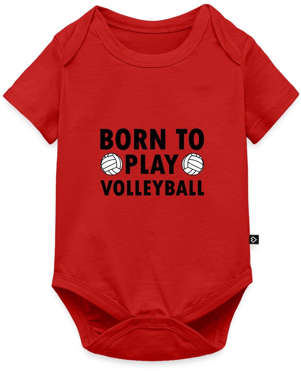 Geboren Om Volleybal Te Spelen Baby Rompertje Met Korte Mouwen