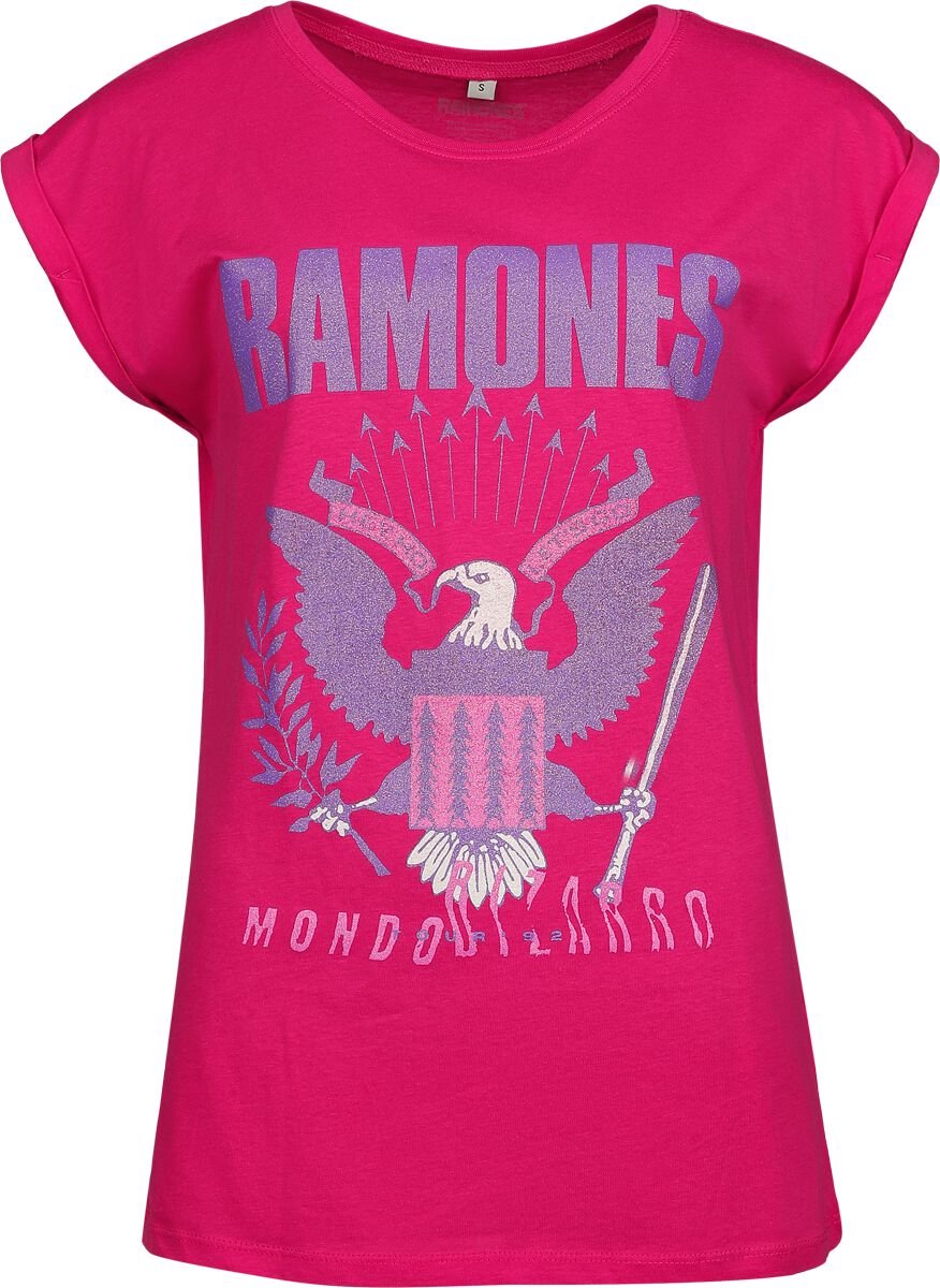 Ramones Eagle Crystals Dames T-shirt - roze - L