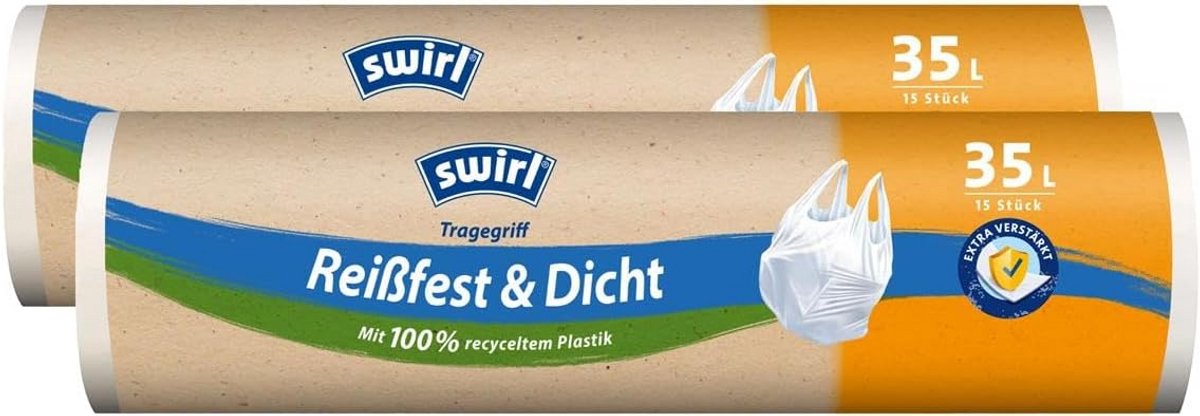 2x Draagbare Afvalzakken 35 Liter met Trekband - 30 Stuks