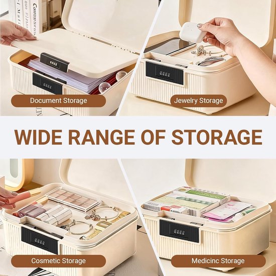 HOTOOLME 2-laags combinatieslot, medicijnbox van ABS