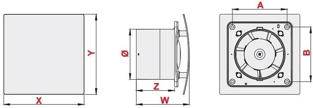 Ventilator Badkamer 100mm met Vochtigheidssensor en Timer Geborsteld Goud