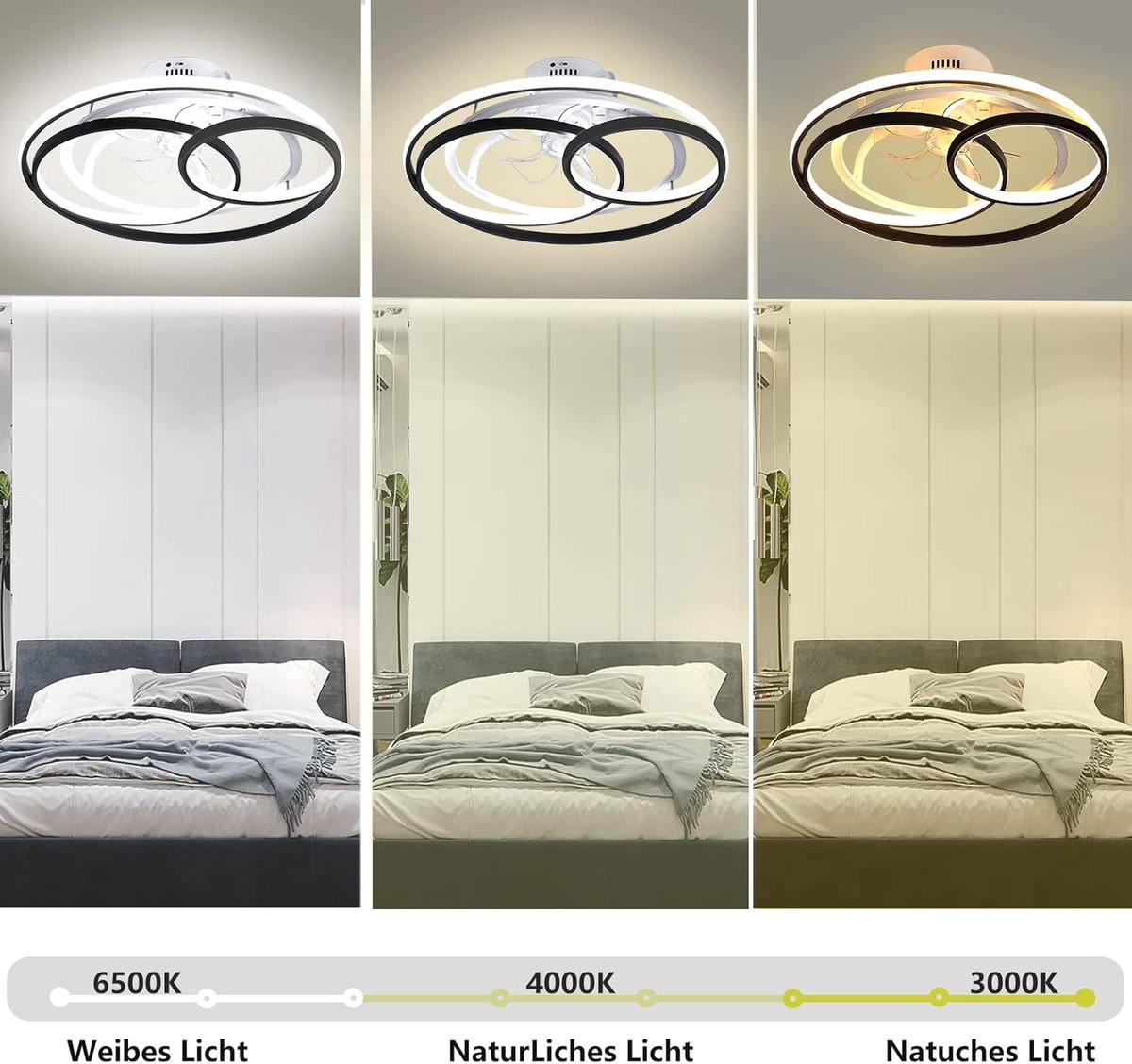 Plafondventilator met Verlichting - Ventilator voor Slaapkamer - Air Cooler met Afstandsbediening – foto 7