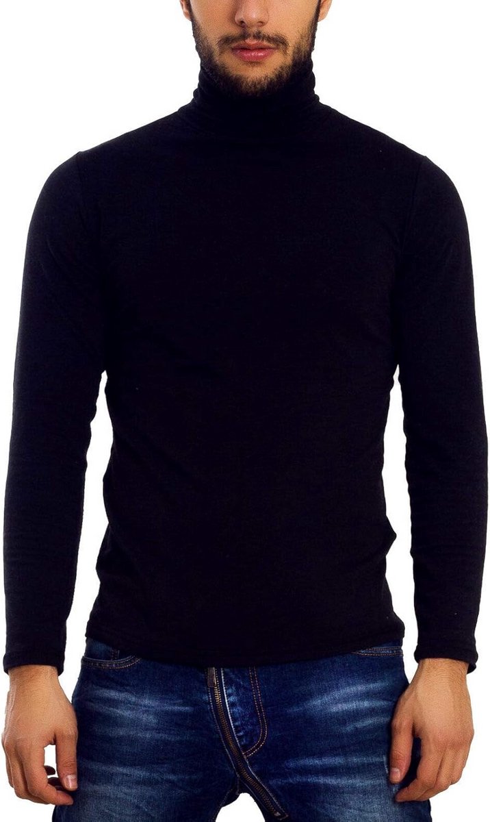Heren Coltrui Slim Fit Trui Lange Mouwen Katoenmix