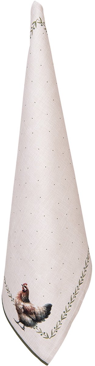 Clayre & Eef Theedoek 50x70 cm Beige Katoen