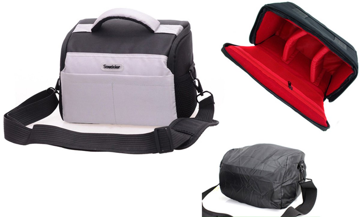 Grote Camlight Tas voor Olympus OM-D E-M10 Mark IV - Zwart/Grijs