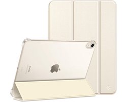 Geschikt voor Apple iPad Air 11 inch M4/M3/M2 2026/2025/2024 - Ultra Dun - Matte Transparante Achterkant - Automatische Slaap/Waak Functie - Book Case Tablethoes - Starlight