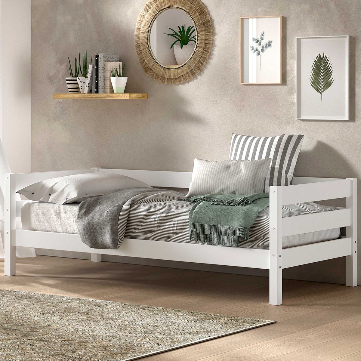Vipack Kajuitbed Maggie - 90 X 200 - Massief Dennenhout - Wit - Vipack - Kajuitbed - Wit - Hout Eenpersoons Kajuitbed