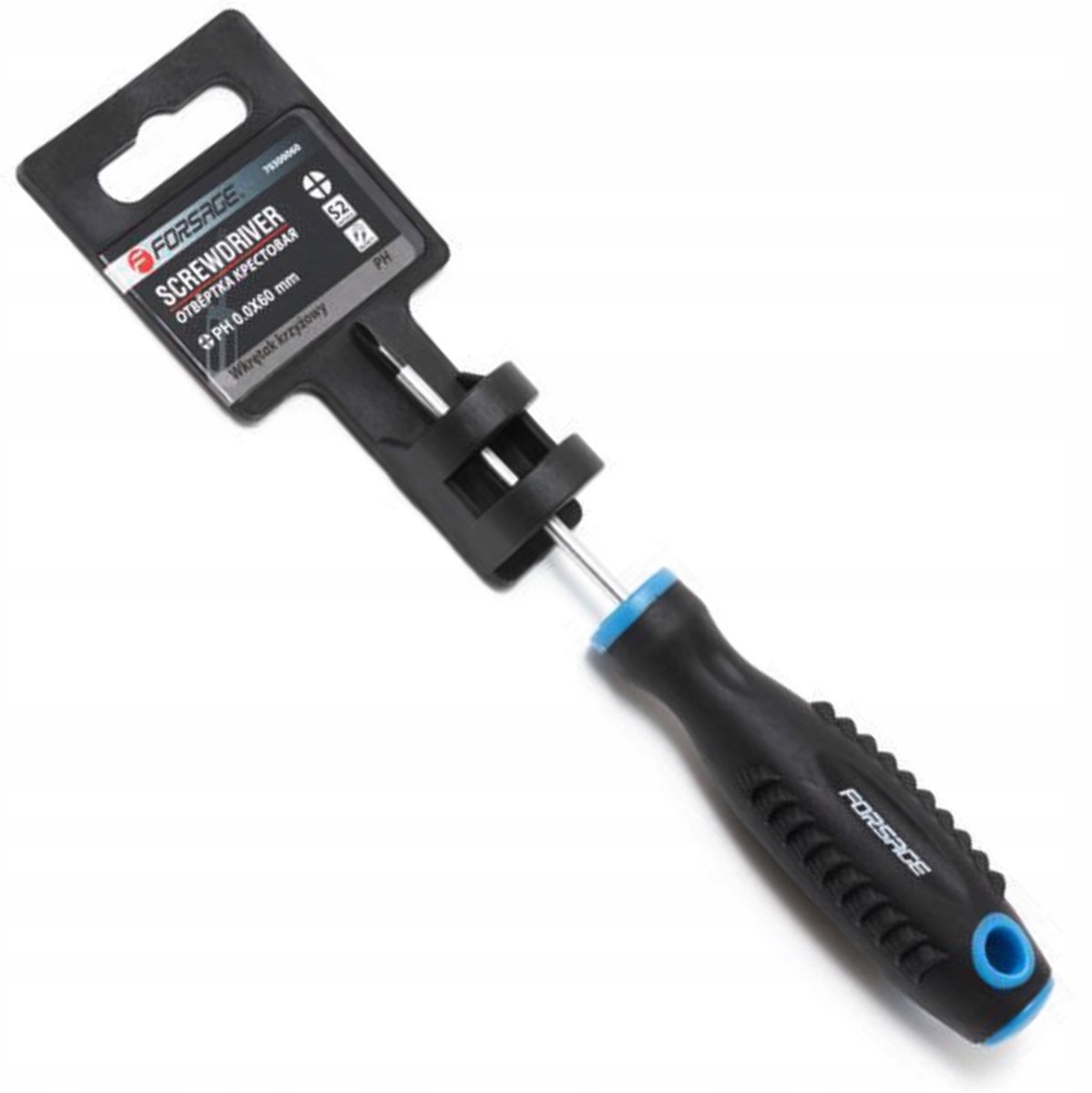 Kruiskopschroevendraaier PH0x60mm CR-V Staal - Forsage