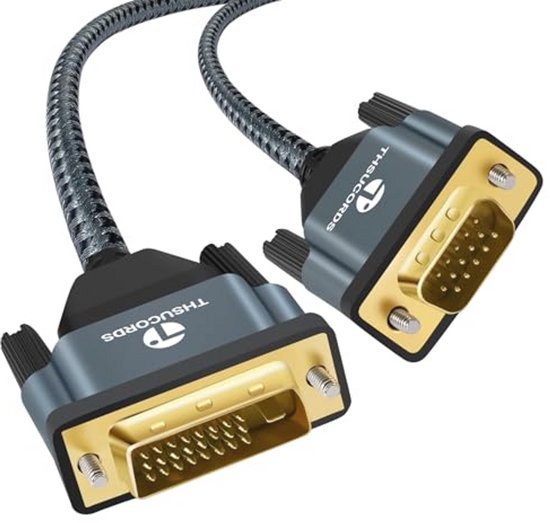 Thsucords HDMI naar VGA Adapter Kabel 0,3M 2 stuks, Nylon Gevlochten HDMI Vrouwelijke naar VGA Mannelijke Extension Extender Ondersteuning PC Computer Desktop Laptop Monitor HDTV Projector Thsucords HDMI naar VGA Adapter Kabel 0,3M 2 stuks, Nylon Gevlochten HDMI Vrouwelijke naar VGA Mannelijke Extension Extender Ondersteuning PC Computer Desktop Laptop Monitor HDTV Projector