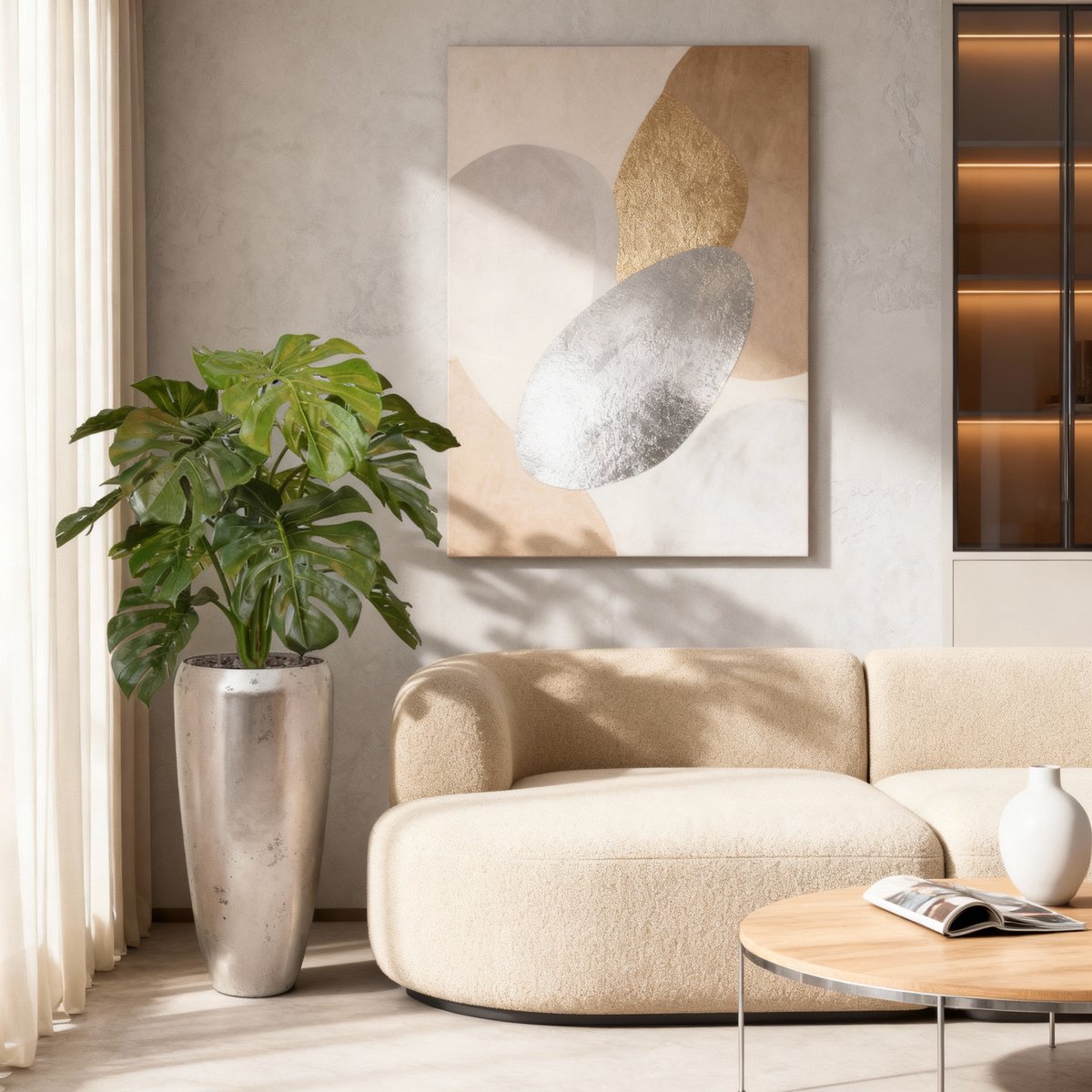 maxifleur Kunstplanten Monstera deluxe kunstplant 75cm Groen