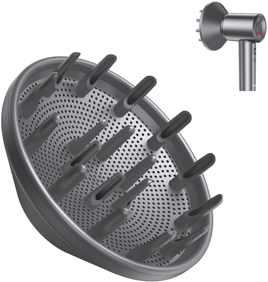 Namajunas - Diffuser fohn opzetstuk - Diffuser-opzetstuk geschikt voor Dyson Föhn HD01 HD02 HD03 HD04 HD08 HD15 - Universeel voor krullen universele borstel - Multifunctioneel magnetisch mondstuk accessoires diffuser - Waves and Curls