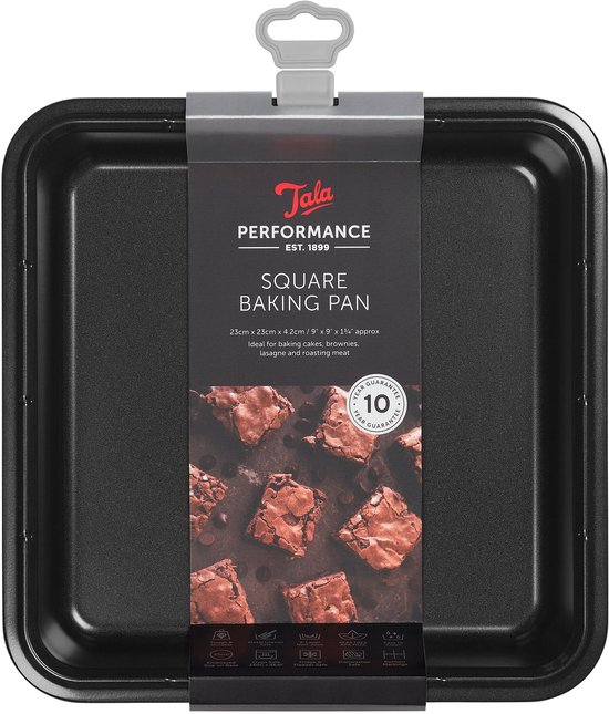 Tala Performance - Vierkante Bakvorm - 23 cm - Antiaanbaklaag - Ovenbestendig - PFAS-vrij