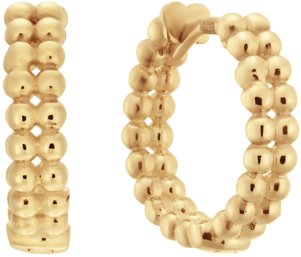 Glow 107.8201.00 Dames Oorbellen - Oorringen - Sieraad - Goudkleurig - 925 Zilver - 11 mm lang