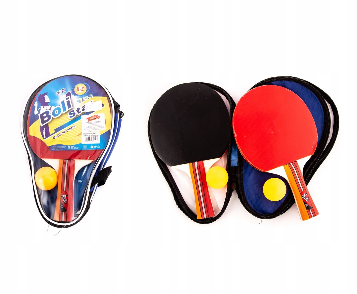 Pingpongset met tafeltennisrackets, bal en schoffels