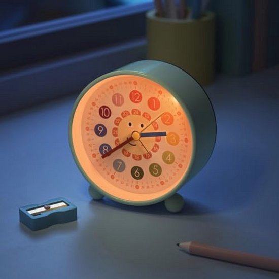 Kinderwekker analoog zonder tikken met nachtlampje voor schoolbeginners — afbeelding 3