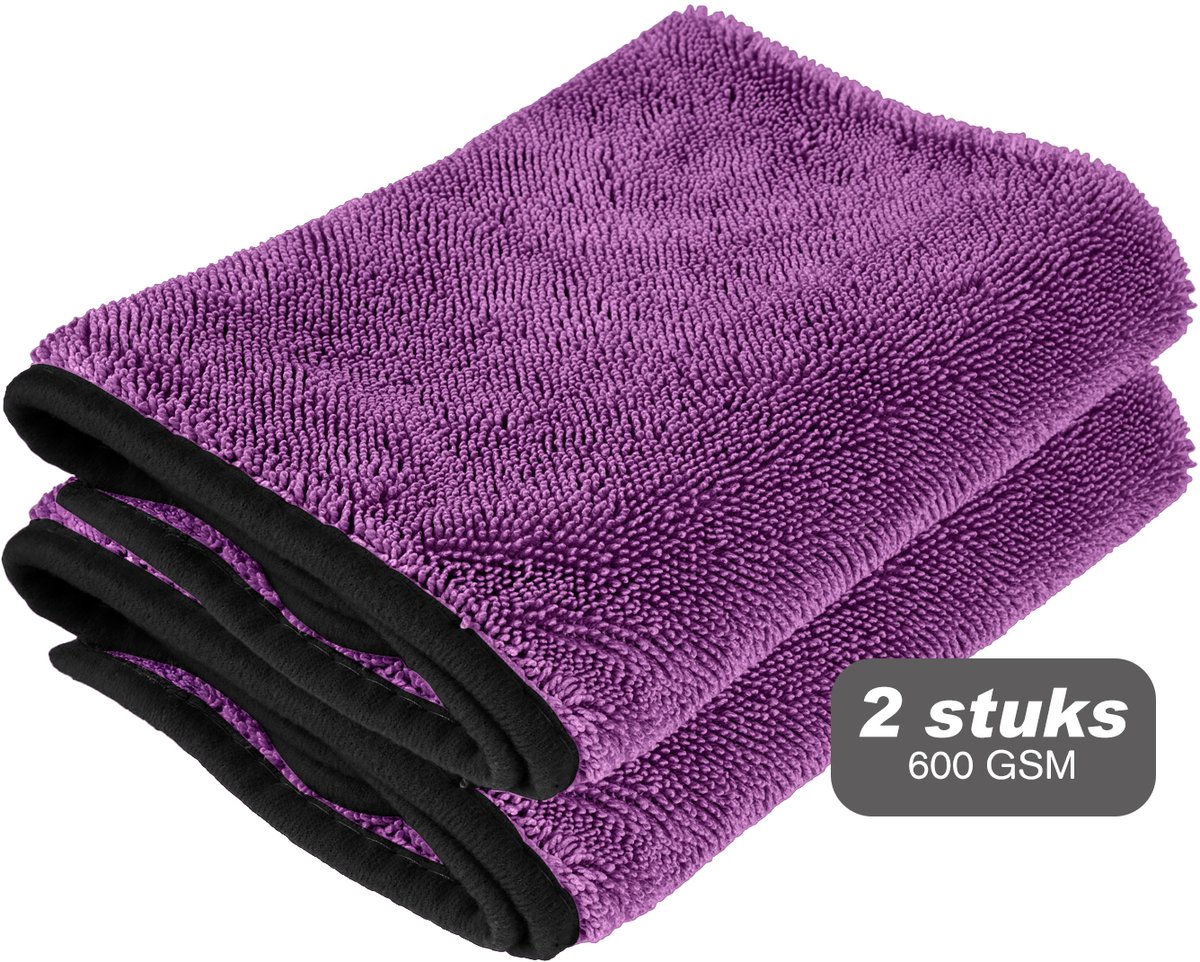 Liviahome 2 stuks- Fastdry Droogdoek – 60x40 cm – luxe violet –Microvezel – Super absorberend – Multifunctioneel – Streeploos & Kalkvrij – Voor Badkamer, Keuken, Ramen & Auto- Microvezel doeken- Absorbeert tot 800 ml water