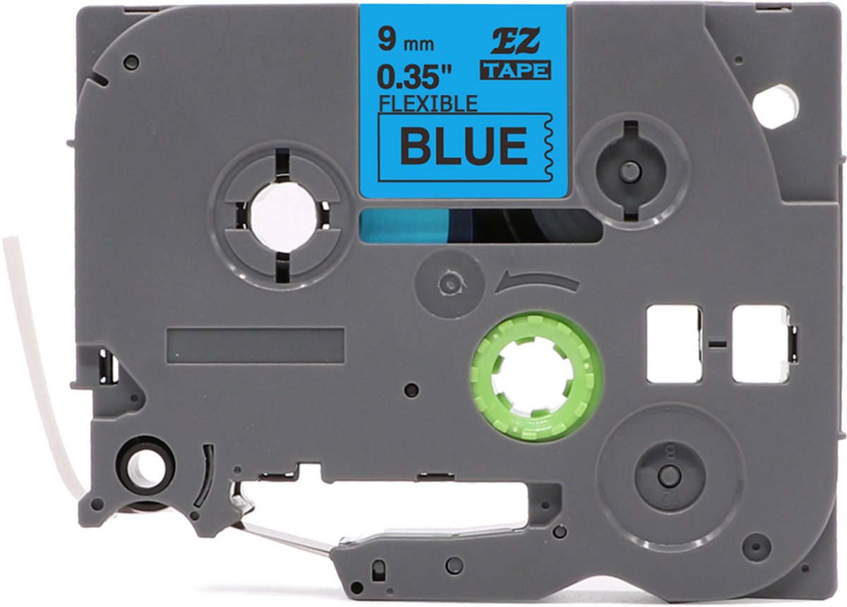 Brother TZe-FX521 Flexibele Label Tape 9mm Blauw Zwart
