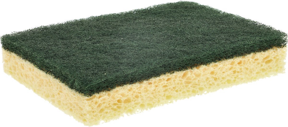 Sorbo Schuurspons - schoonmaakspons - groen schuurvlak - 13 x 9 x 2,5 cm - viscose - groot formaat