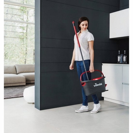 Ensemble lave-vaisselle rotatif 3 en 1 Vileda Turbo avec microfibre et centrifugeuse