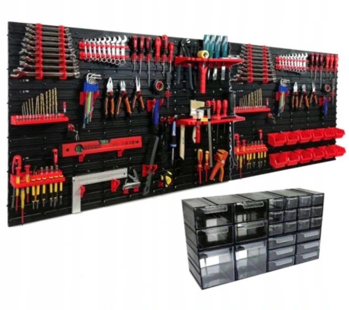 Gereedschapswand 200x80cm met Modulaire Bakjes & Haken