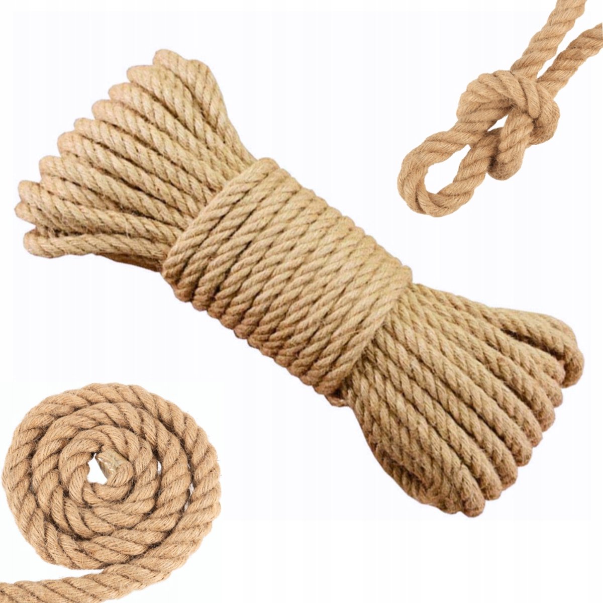 Natuurlijk Jute Touw 8mm 25m - Decoratie, Scheepvaart & DIY