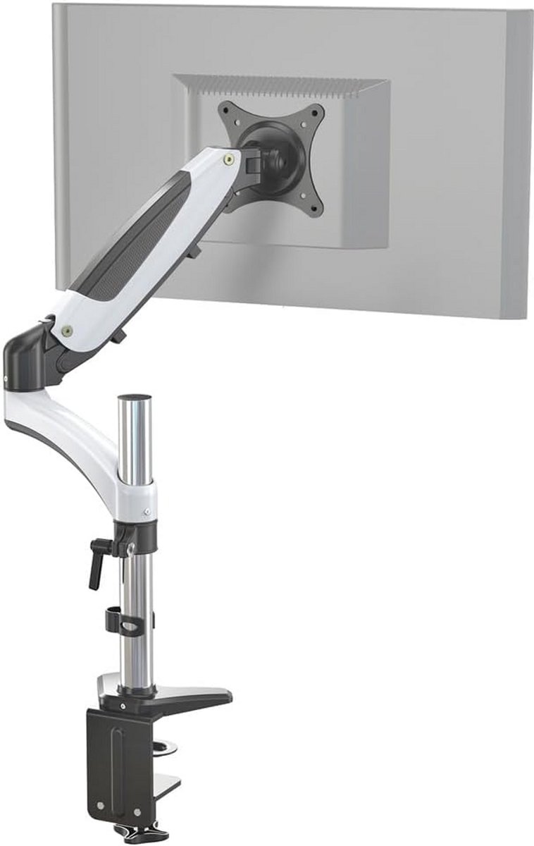 Monitorhouder 1-arm 15-27 inch draaibaar kantelbaar 360° VESA 75x75 100x100 aluminium gasveer