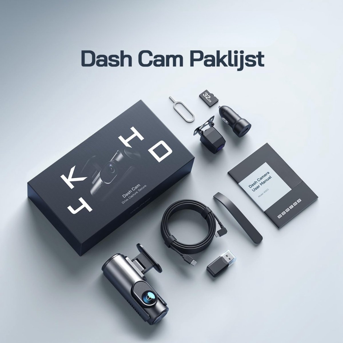 RVV® Dashcam Voor en Achter - Autocamera - Dashcamera - Nachtzicht - Zwart- 8cm x 4cm x5cm – foto 5