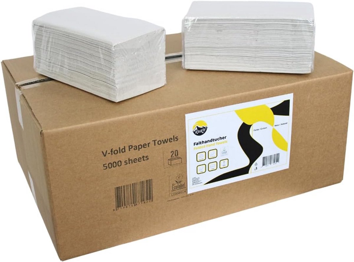 Absorberende Papieren Handdoeken Keukenhanddoek 2-laags ZZ Vouw - 5000 Stuks