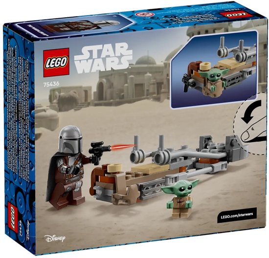 LEGO Star Wars - De Mandalorian en Grogu's Speederbike Bouwpakket voor Kinderen - 75436