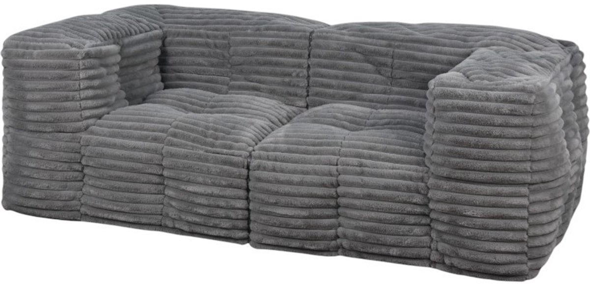 Bananair - Modulaire Bank 3-zits - Modulaire Sofa - Rib imitatiebont - 90x180 cm - Donkergrijs
