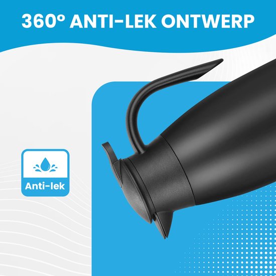 Thermos - 1,9 Litre - Thermos - Isolant - Café et thé - Chaud et froid - Zwart