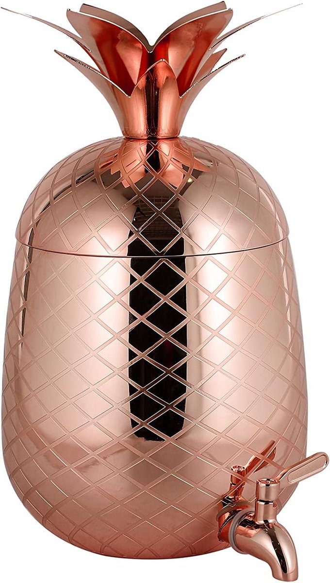 Ananas drankdispenser roestvrij staal met tapkraan 4,7 l