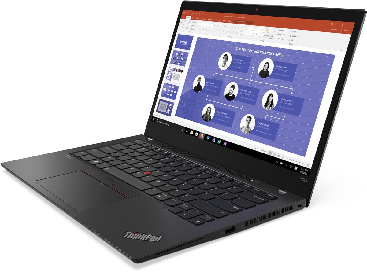 ThinkPad T14s Gen2 Intel Core i5-1135G7 (8MB Cache, 2.4GHz), 16GB LPDDR4x-SDRAM, 512GB SSD, 35.6 cm (14") Full HD 1920 x 1080 IPS, Intel Iris Xe Graphics, WLAN, Webcam, Windows 11 Pro 64-bit thumbnail 4
