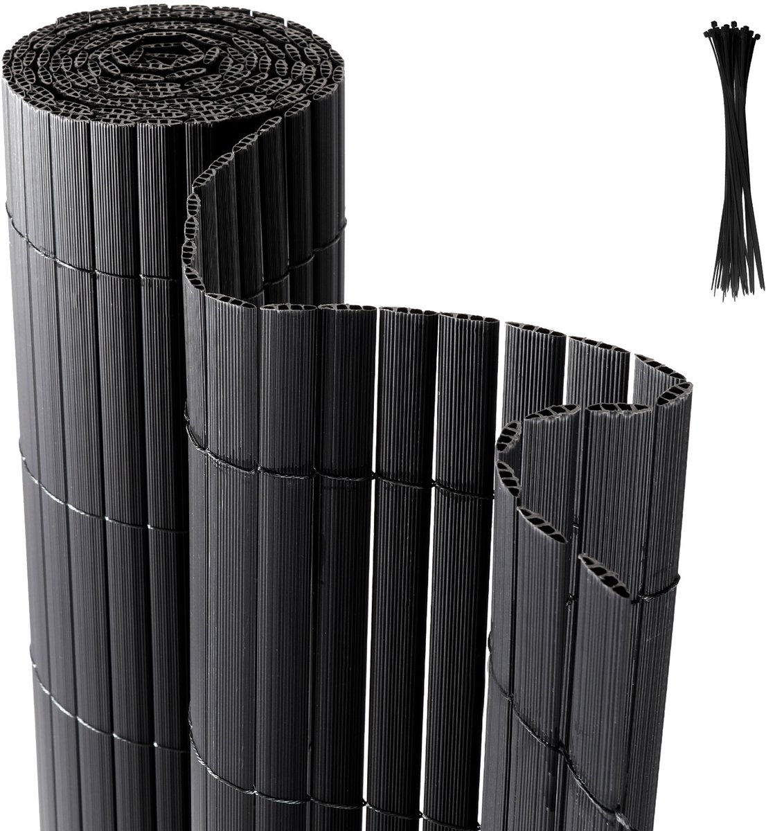 PVC Tuinscherm voor Privacy, Tuinafscheiding & Balkonscherm voor Tuin en Balkon - grijs 1.2x4m