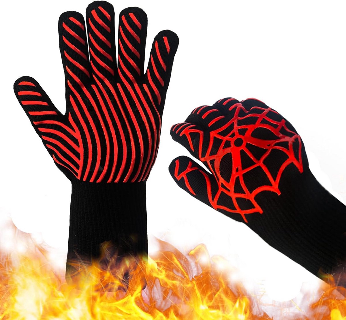 Hittebestendige Barbecue Handschoenen (800°C) - Siliconen Ovenswanten met Antislip Grip