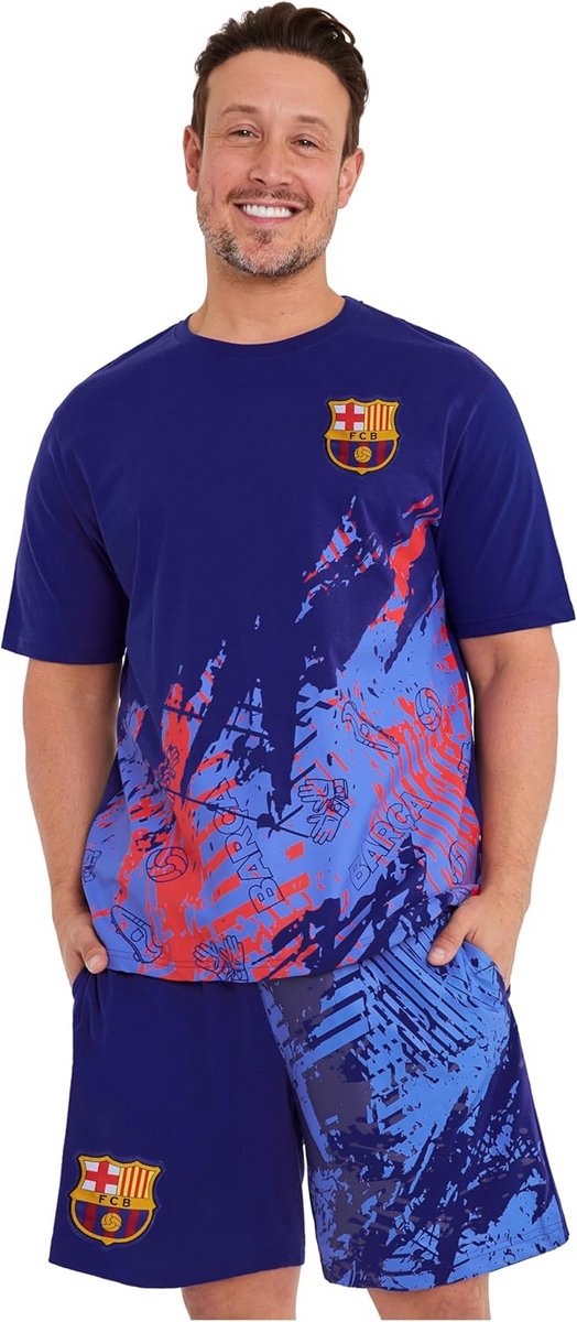 Korte Zomer Pyjamaset voor Heren met Voetbalthema
