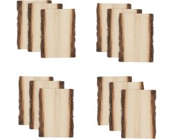 Basswood Plank Small met Live Edge Hout (Pack van 12) - voor houtbranden, huisdecoratie en rustieke bruiloften