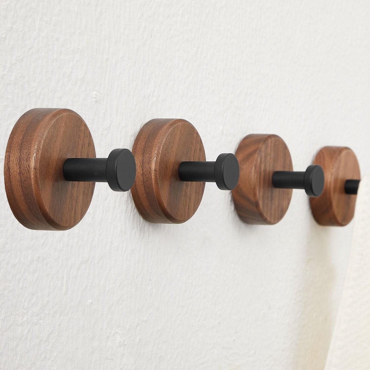 Badkamer handdoekhaken Heavy Duty - 4 stuks Premium Houten Muur Kapstokhaken