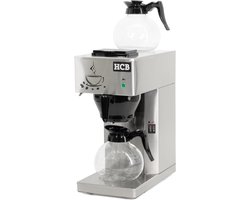 HCB® - Professionele Horeca Koffiezetapparaat - 2 x 1,8 liter - 230V - RVS / INOX - Filter machine voor koffie - Filtermachine - Filterkoffie - 40.5x20.5x45.5 cm (DxBxH) - 9 kg - 1713