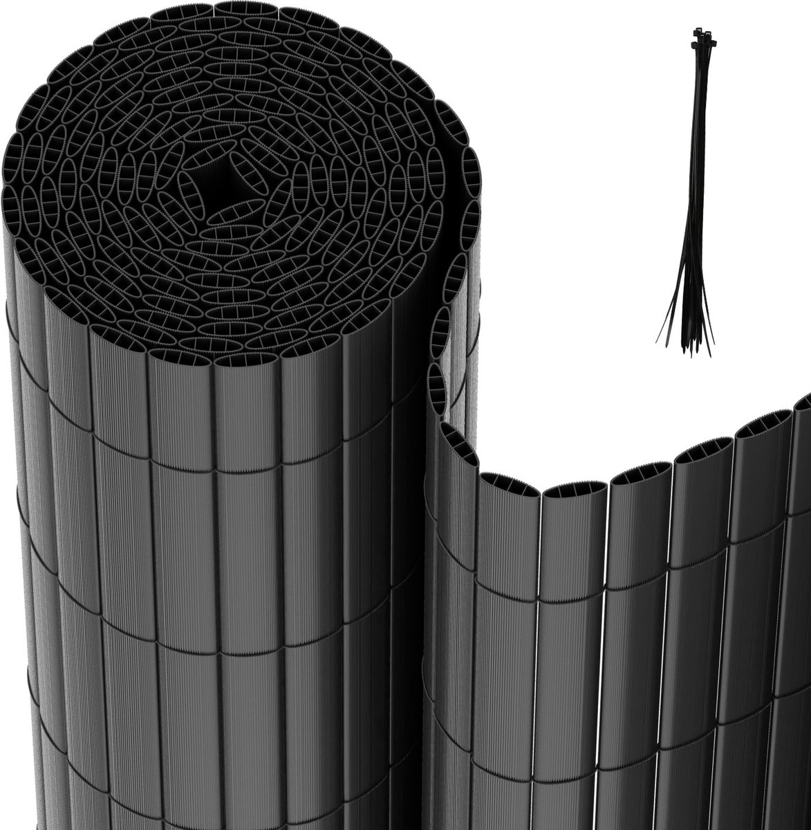 1.2 x 3 m PVC Tuinscherm voor Privacy – Tuinafscheiding & Balkonscherm – Grijs