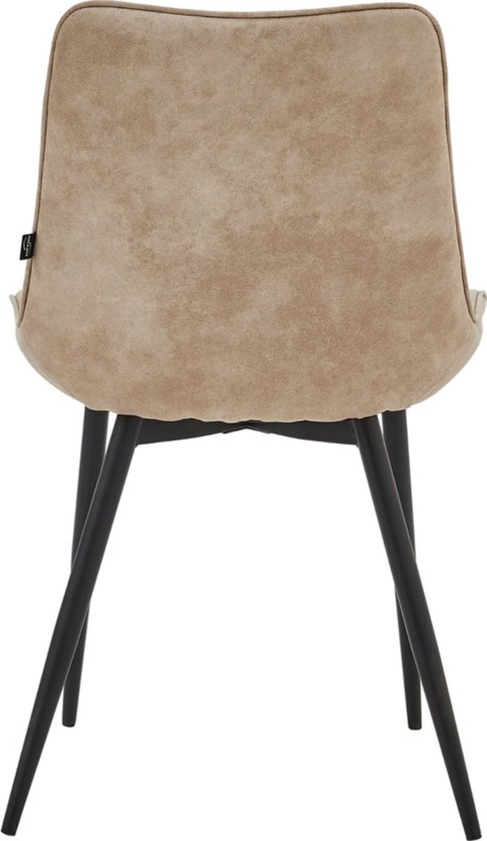 Colenis® - Verta Eetkamerstoel - Set Van 6 - Sand - Microfiber - Industrieel - Stoel – foto 5