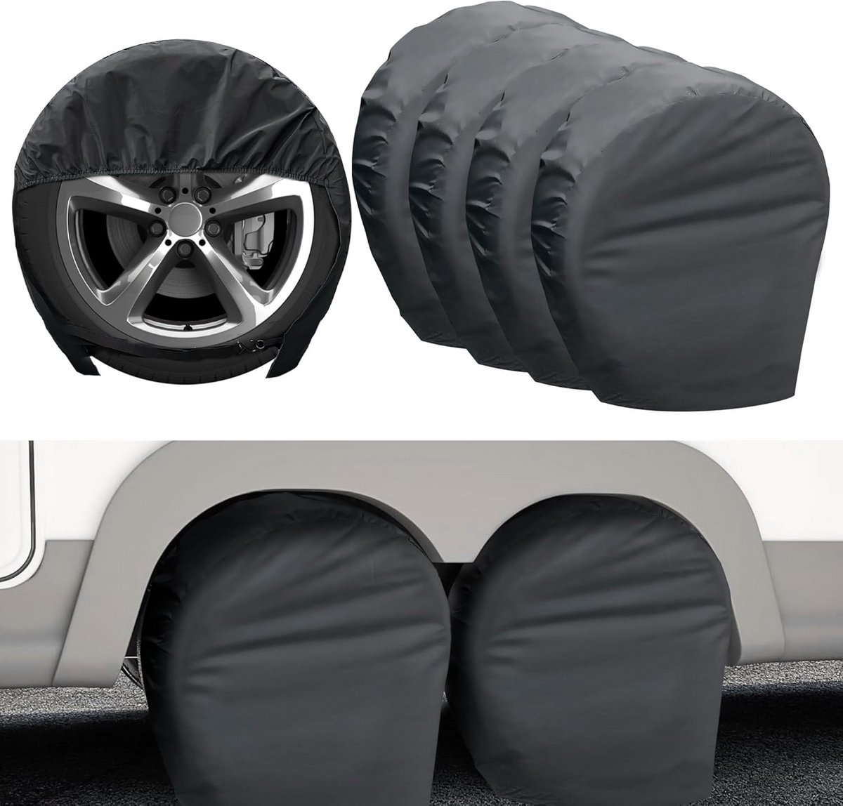 Robuuste Bandenhoezen voor Camper, Vrachtwagen en SUV - Waterdicht en Winddicht