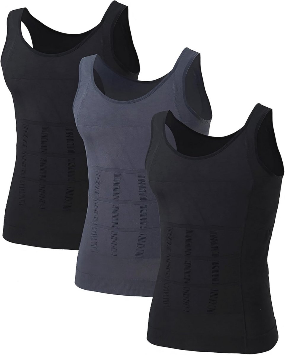 Heren Compressie Shirt Body Shaper Afslanken Ondershirt voor Dikke Buik en Gynaecomastie