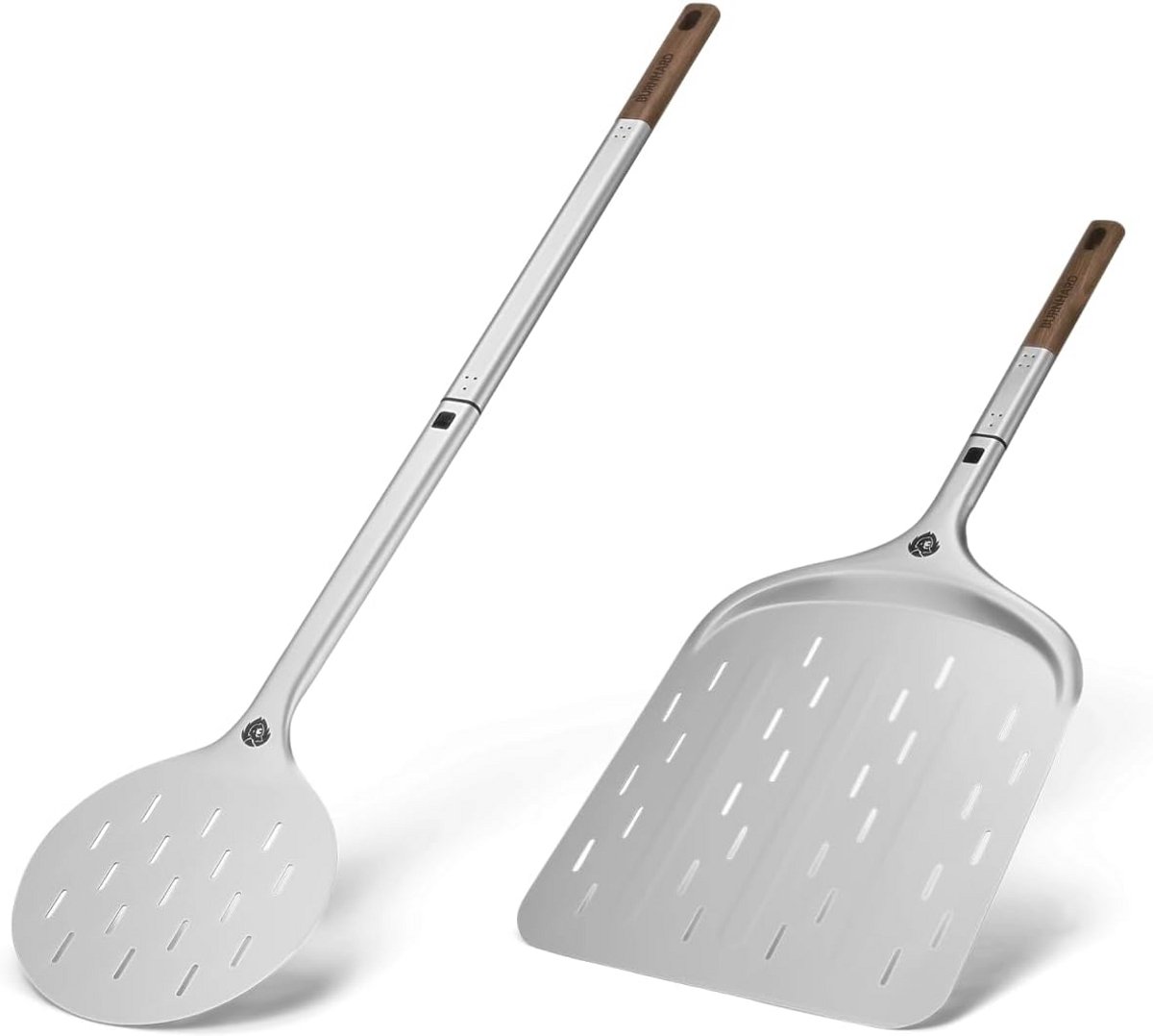 Perforated Pizza Shovel with Acacia Wood Handle – Perfect for All Pizza Styles