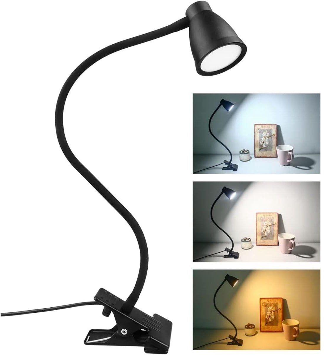 GELLDG Nachtlampje - Aluminium nachtlampje - 10 dimbare lampjes - Dimbaar nachtlampje met clip - Nachtlampje met USB-aansluiting - Geschikt voor slaapkamers en studeerkamers - Zwart - 5W