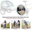 Diagram van een fietskar koppeling voor de achteras van een fiets.