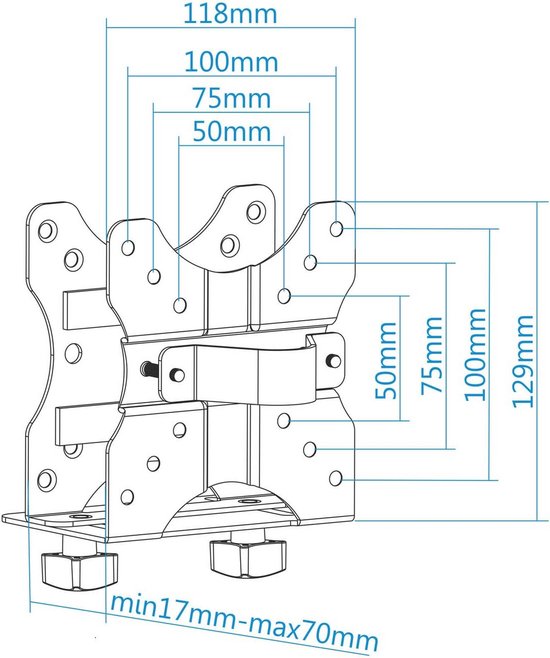 VESA Mount voor Mini-PC / NUC / Barebone - Flexibele PC Houder voor Achter het Scherm