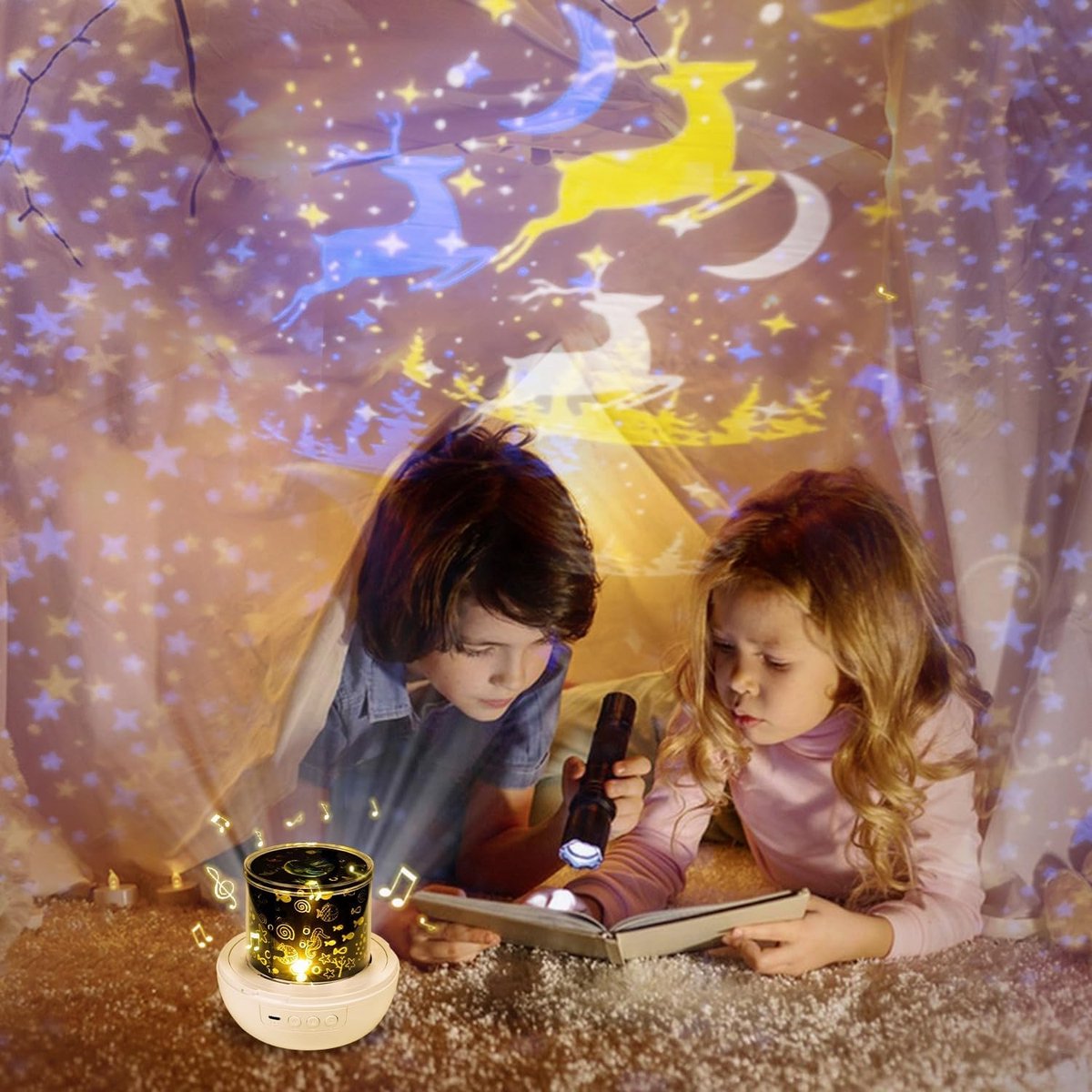 Player night light set - met afstandsbediening en bluetooth speaker - baby night light speler - geschikt voor baby - meisje - galaxy projector - geschikt voor babykamer - ter decoratie van de kamer - ingebouwde set van 21 films – foto 4