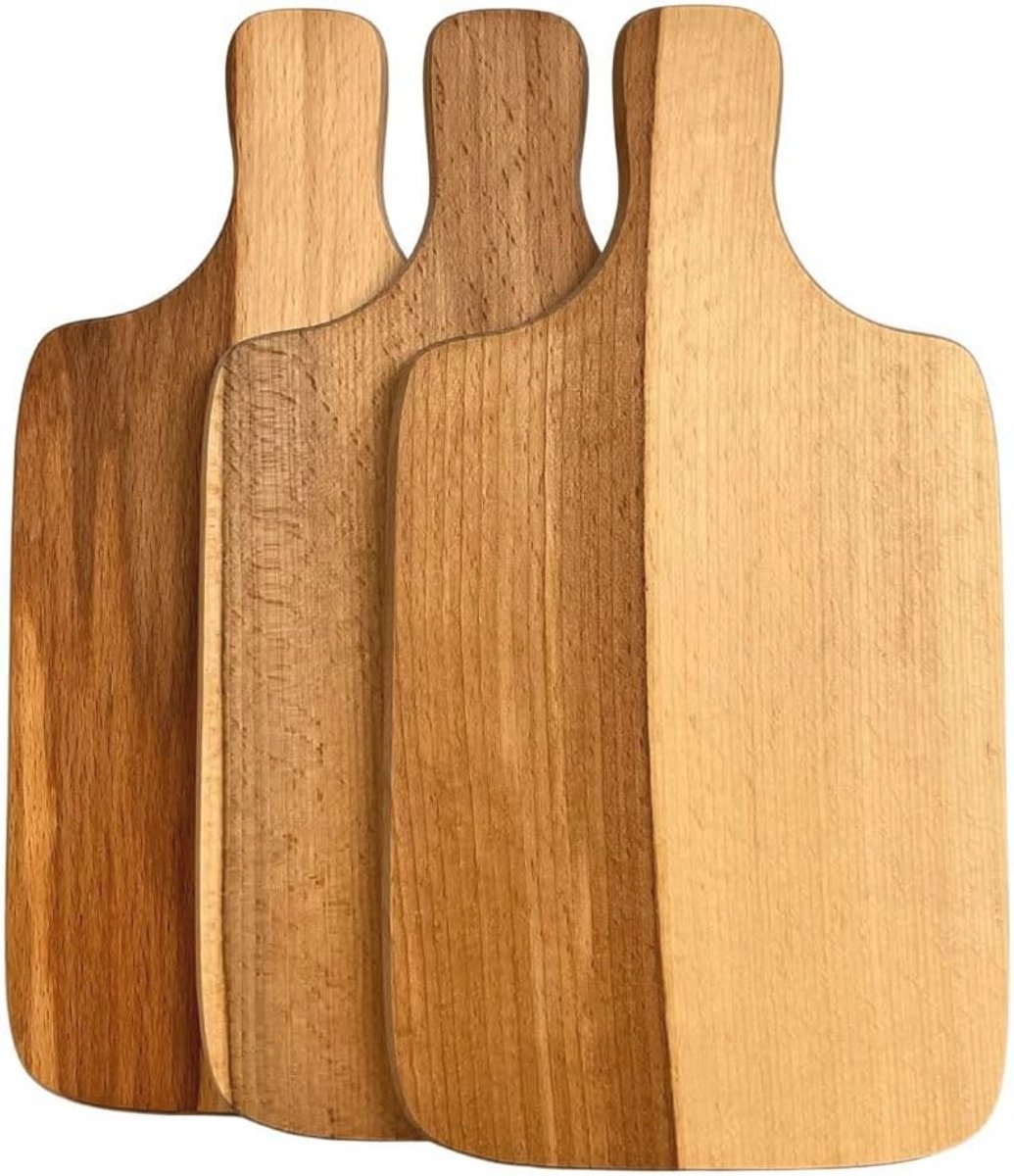 Dubbelzijdige Houten Snijplank van Geolied Beukenhout voor Keuken - Set van 3